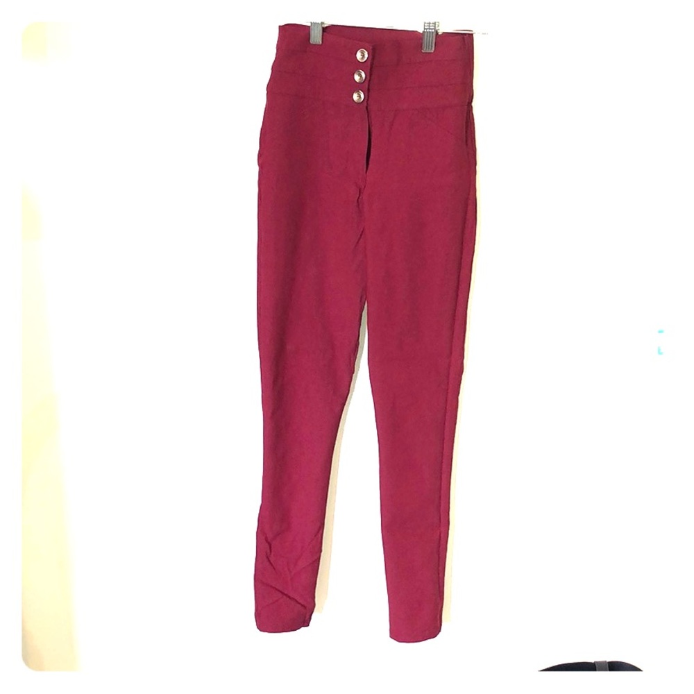 Maroon high waisted dress pants